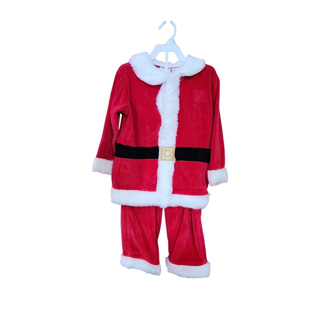 Miniwear Red & White Faux Fur Trim Christmas Pajamas Set 48 mos